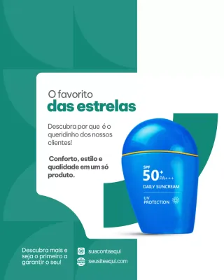 Postagem promocional do protetor solar Blue Modern no Instagram