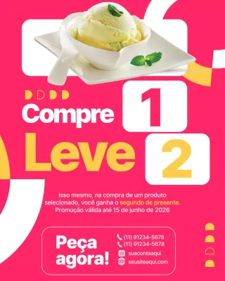 Postagem promocional de sobremesa rosa ousada no Instagram