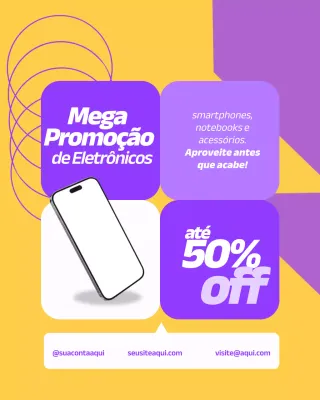 Postagem no Instagram sobre a promoção da Purple Modern Electronics