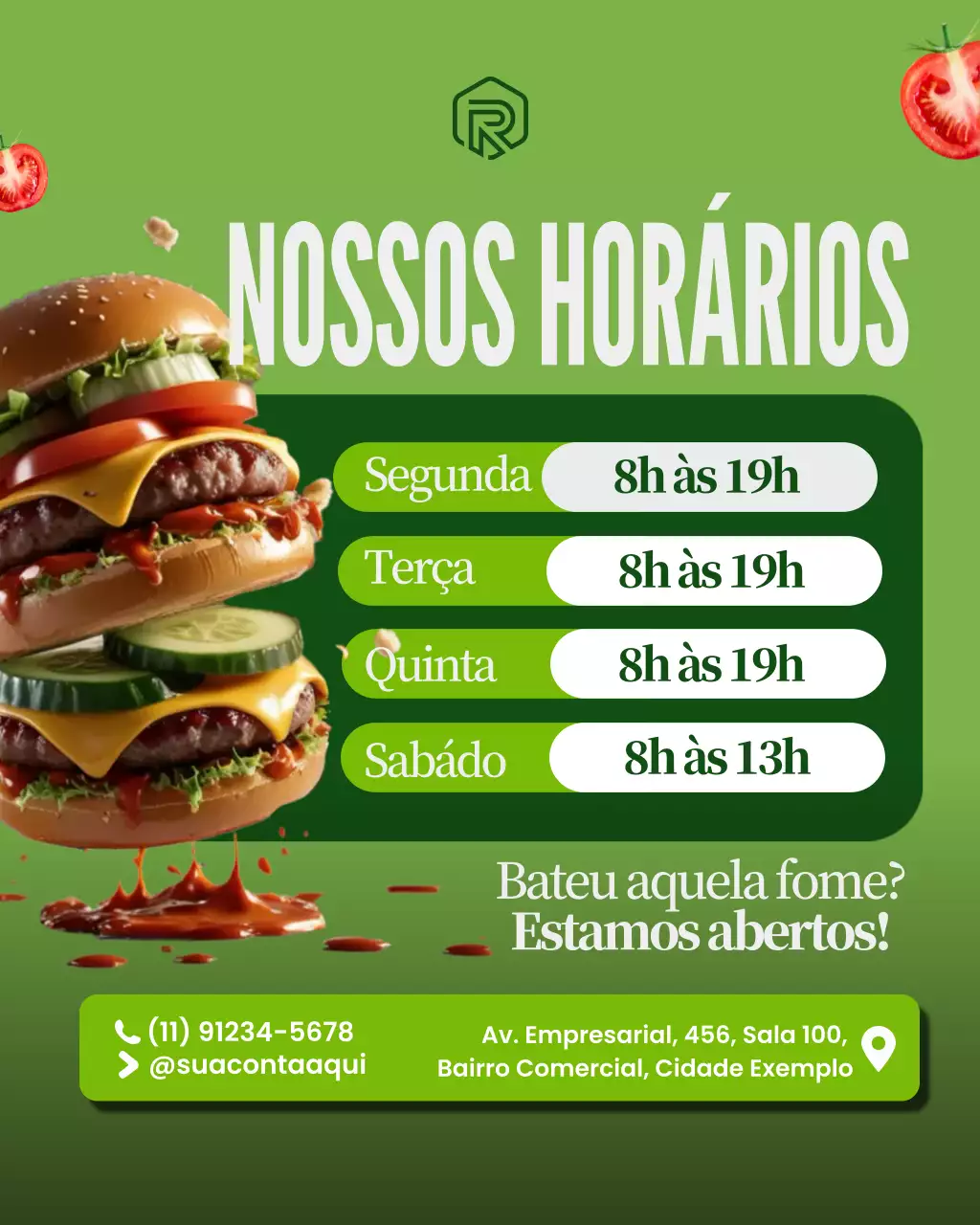 propaganda de restaurante moderno verde