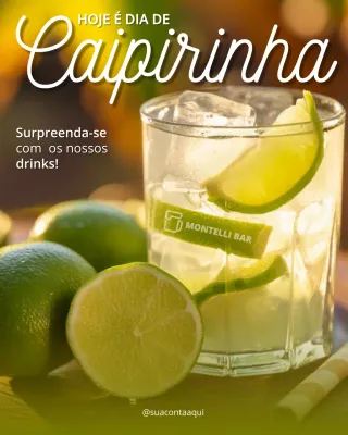 Postagem no Instagram para promoção do Dia da Caipirinha Tropical Verde