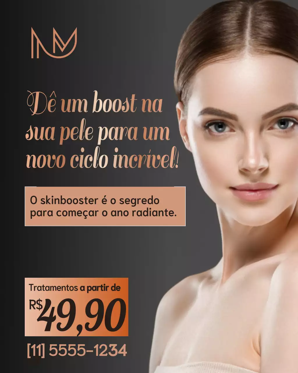 Postagem de promoção de serviço de cuidados com a pele elegante bege no Instagram