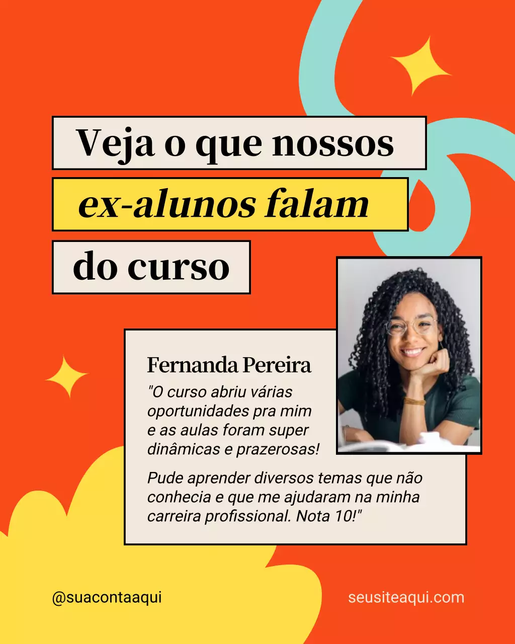 Postagem de promoção do curso Orange Modern no Instagram