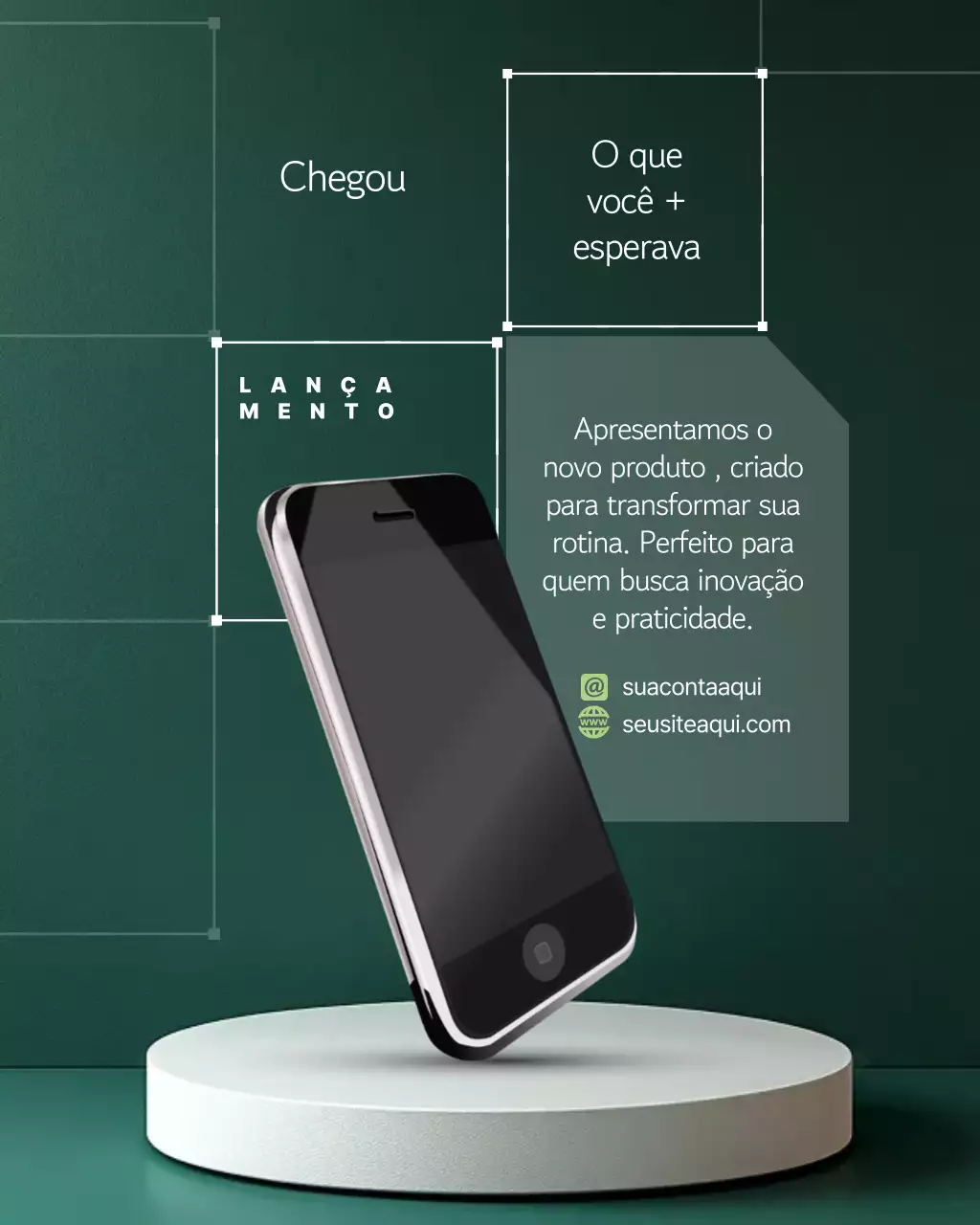 Postagem de promoção de smartphone moderno e verde no Instagram