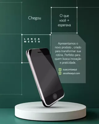 Postagem de promoção de smartphone moderno e verde no Instagram
