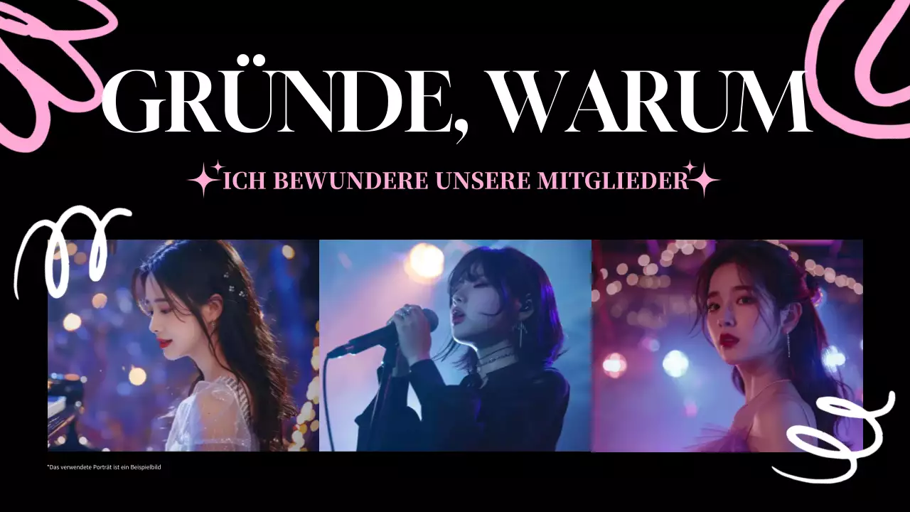 Schwarz-Rosa Modern Fandom Präsentation