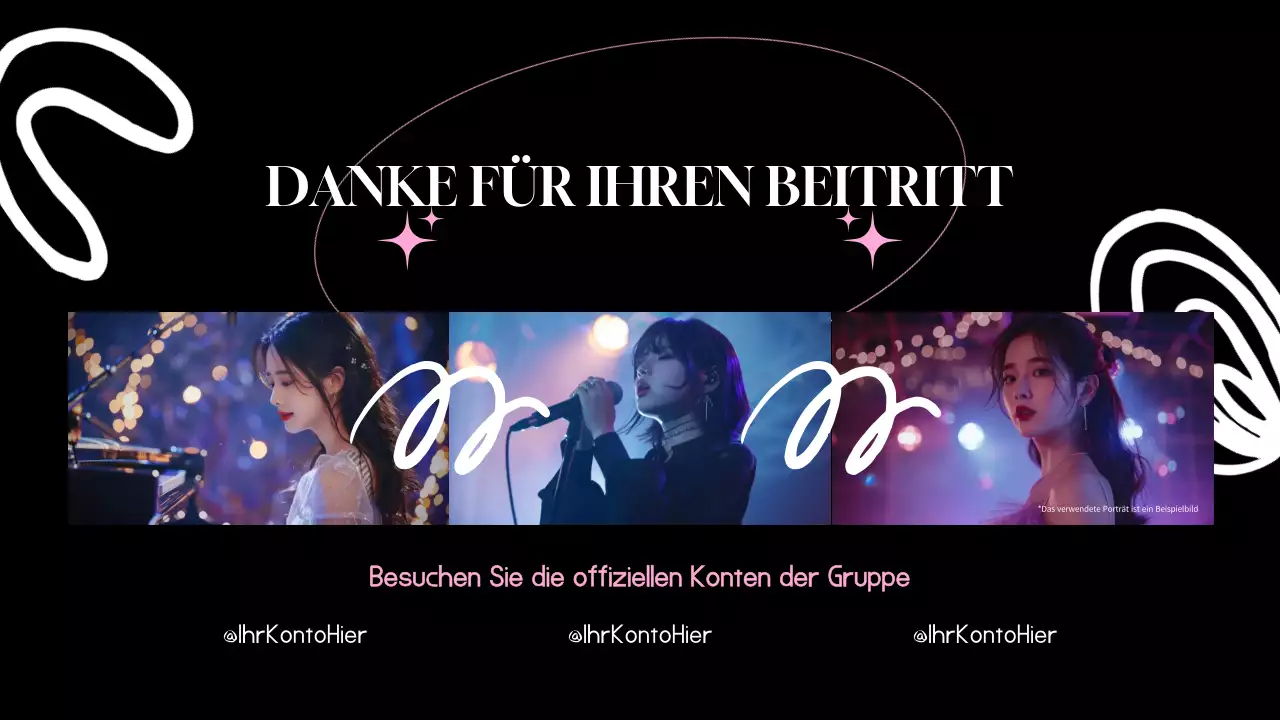 Schwarz-Rosa Modern Fandom Präsentation