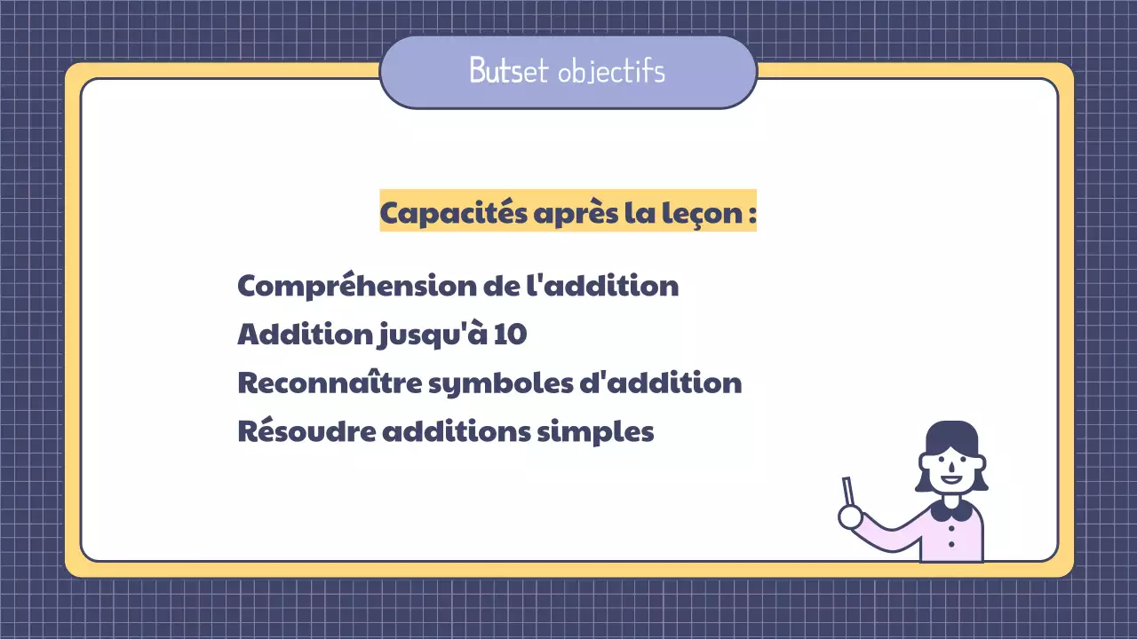 Présentation d'une leçon de mathématiques simple