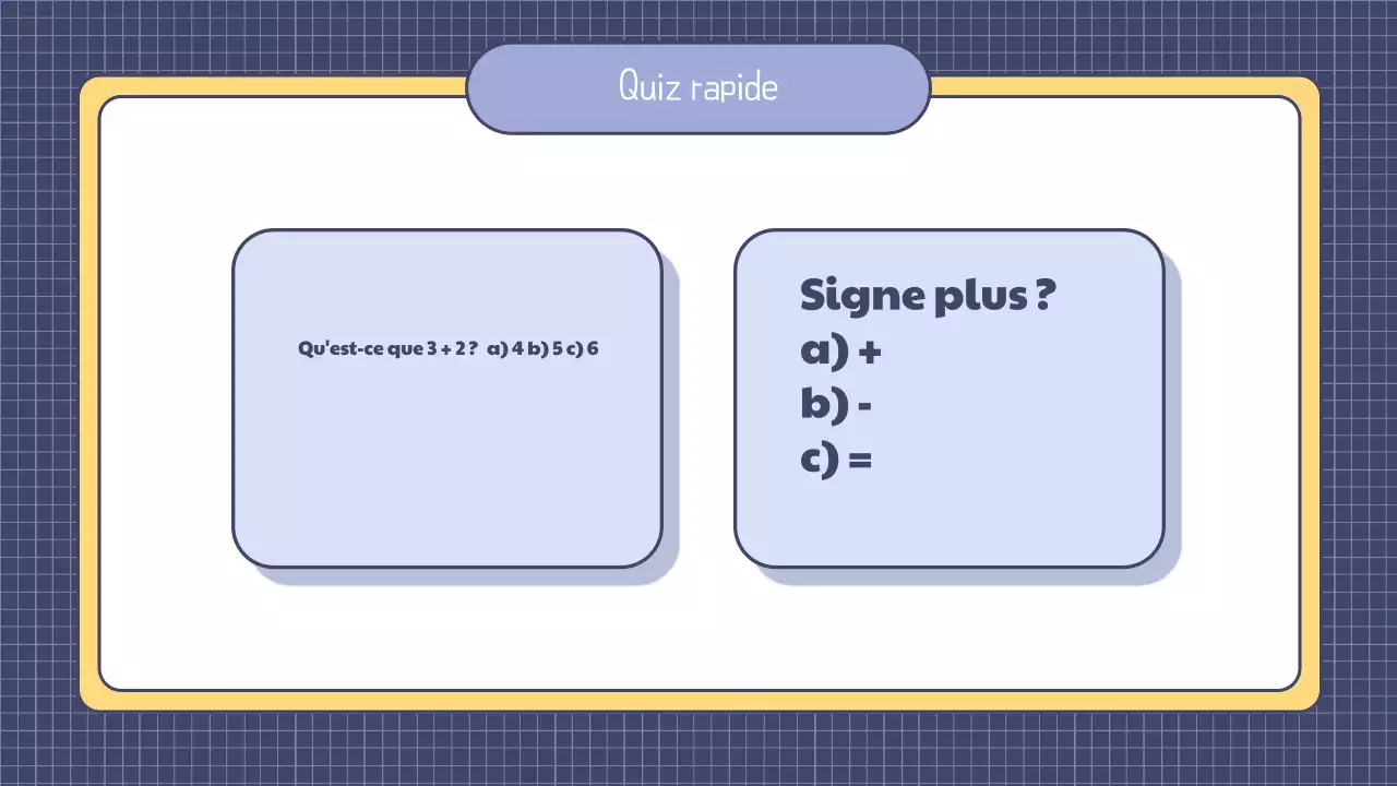 Présentation d'une leçon de mathématiques simple