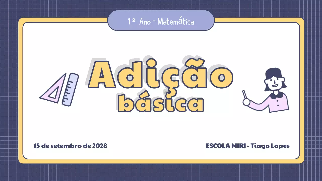 Apresentação de uma lição de matemática simples