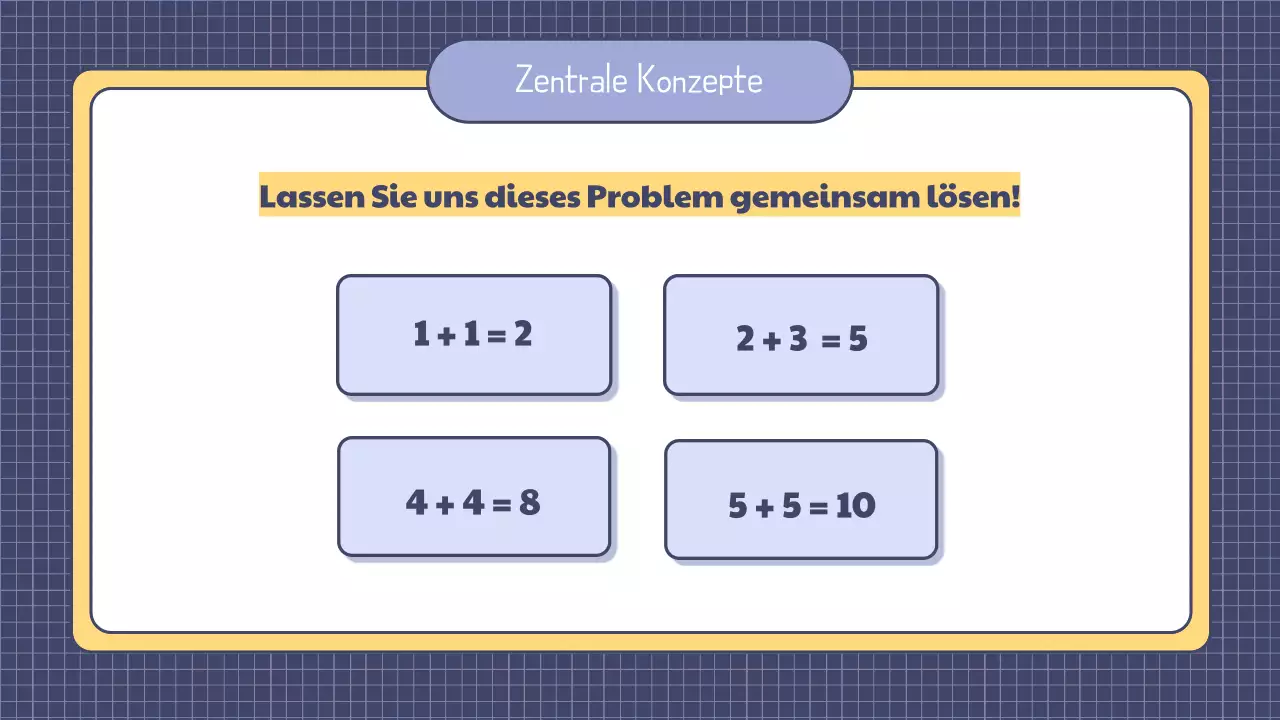 Präsentation einer einfachen Mathestunde