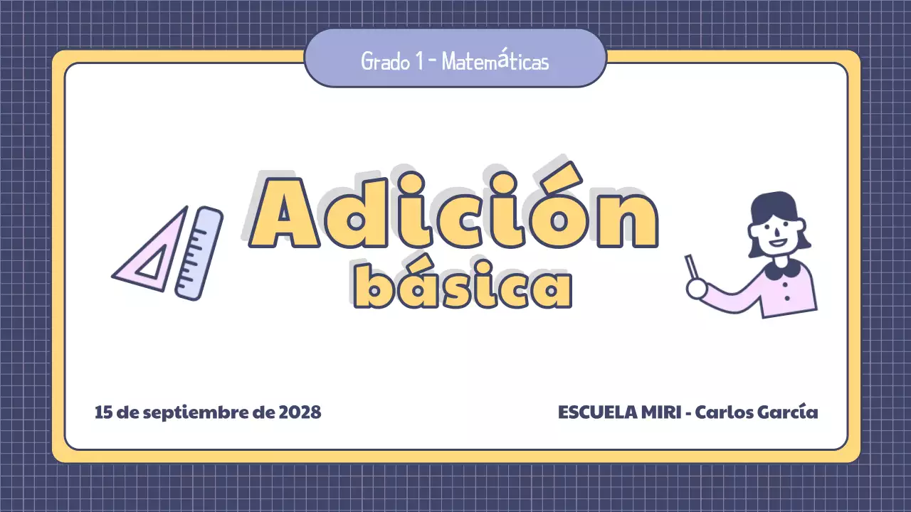 Presentación de una lección sencilla de matemáticas