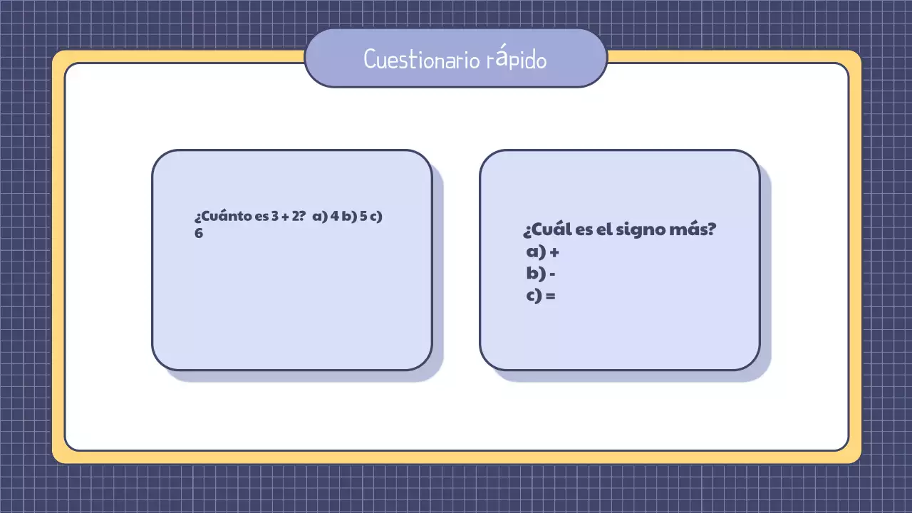 Presentación de una lección sencilla de matemáticas