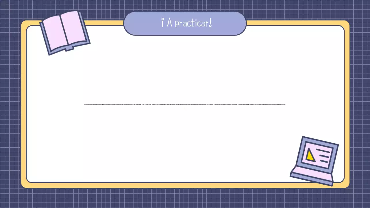 Presentación de una lección sencilla de matemáticas