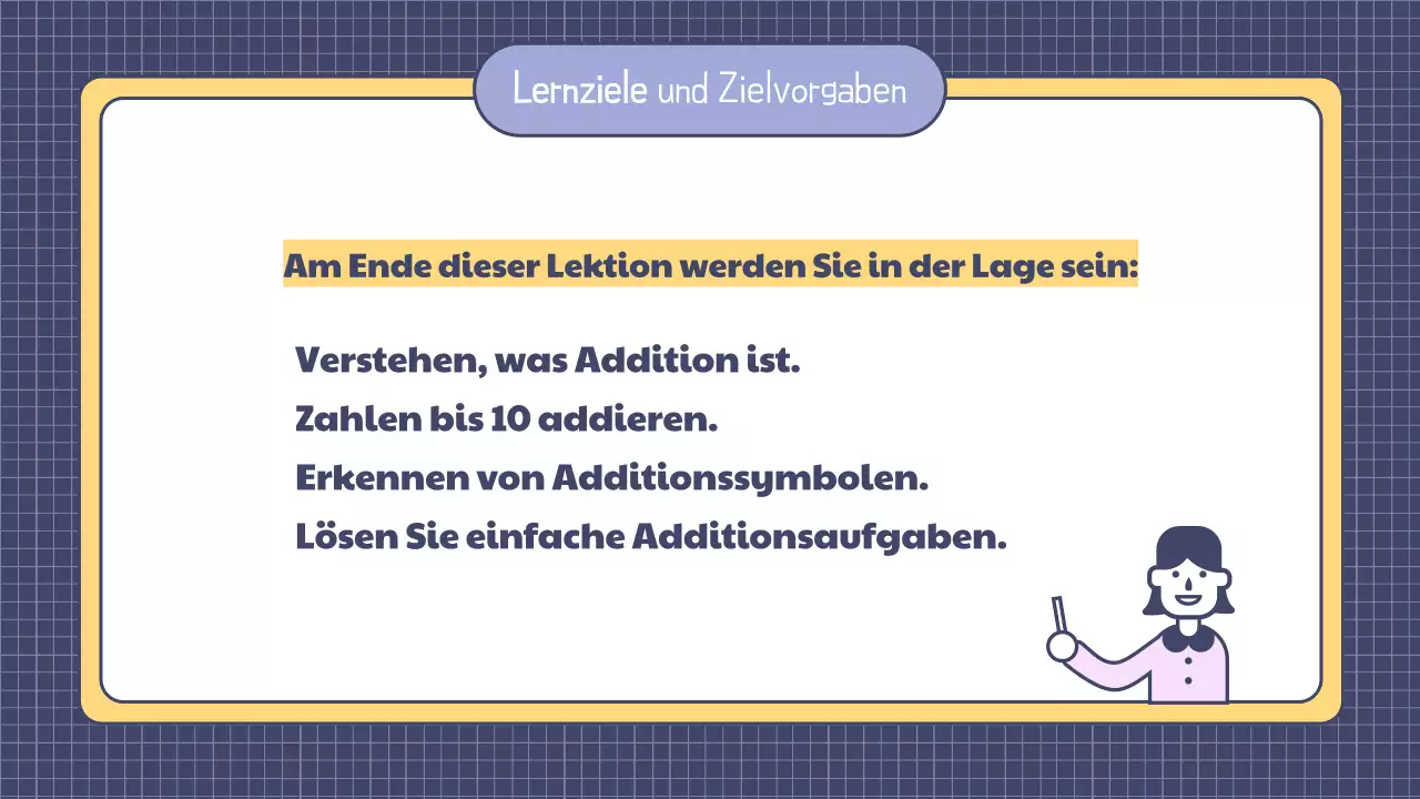 Präsentation einer einfachen Mathestunde