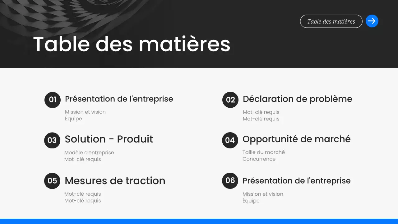 promotion pitch géométrique noir