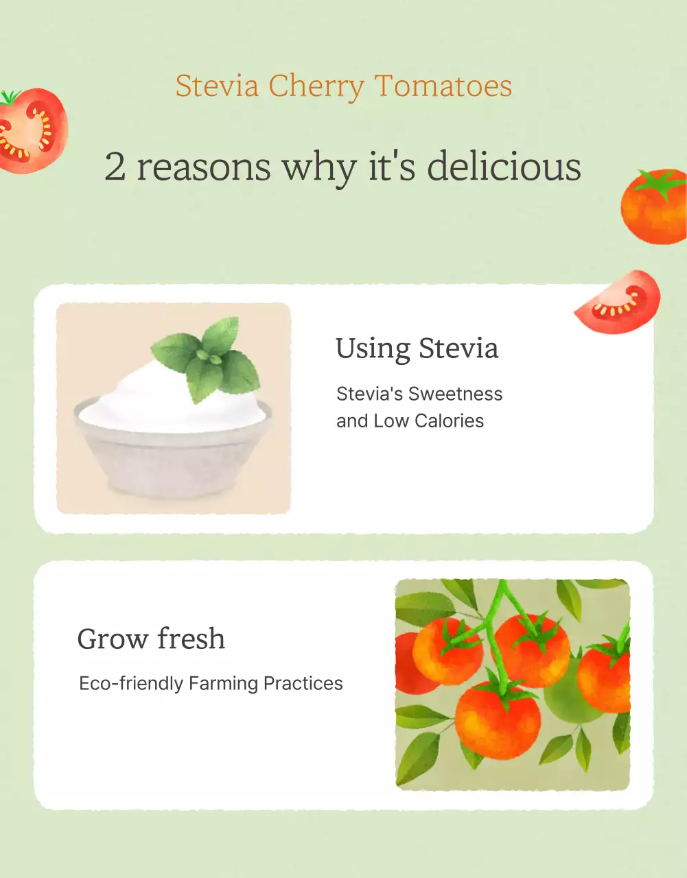 Promoção da venda de tomates-cereja simples em Marfim e Lótus