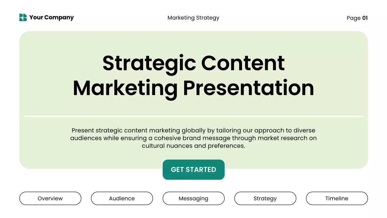 Green Modern Content Marketing Strategy Presentation