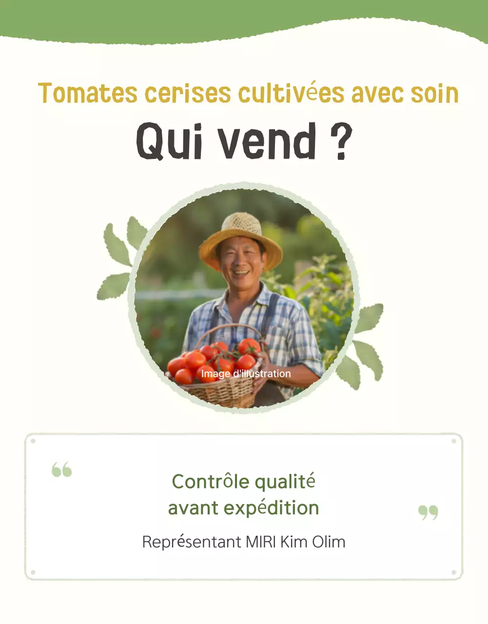 Promouvoir la vente des tomates cerises Ivory et Lotus beautiful