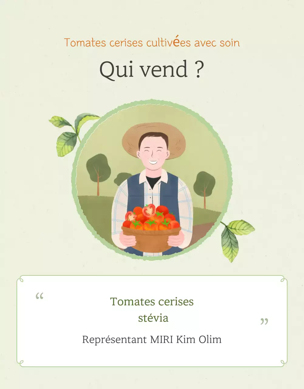 Promouvoir la vente de tomates cerises simples dans l'Ivoire et le Lotus