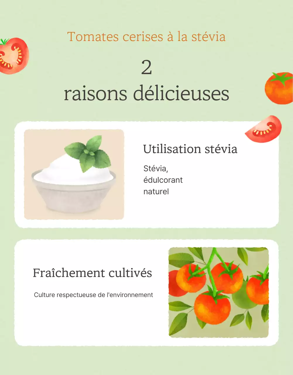 Promouvoir la vente de tomates cerises simples dans l'Ivoire et le Lotus