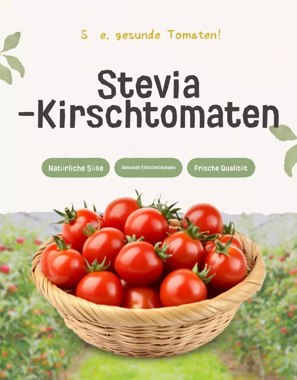 Förderung des Verkaufs der schönen Kirschtomaten Ivory und Lotus