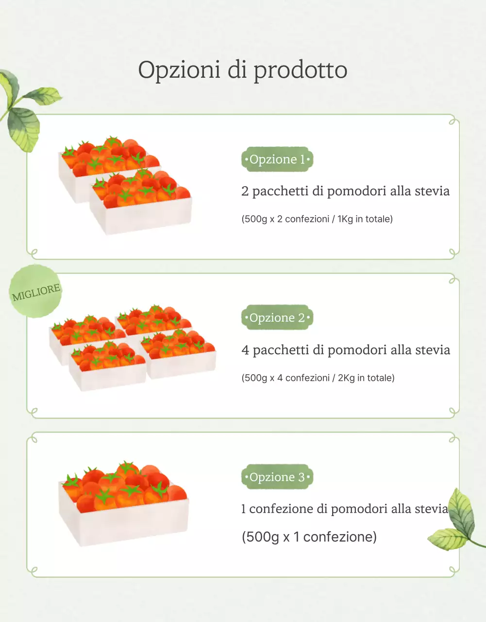 Promozione della vendita di pomodori ciliegini semplici in Ivory e Lotus