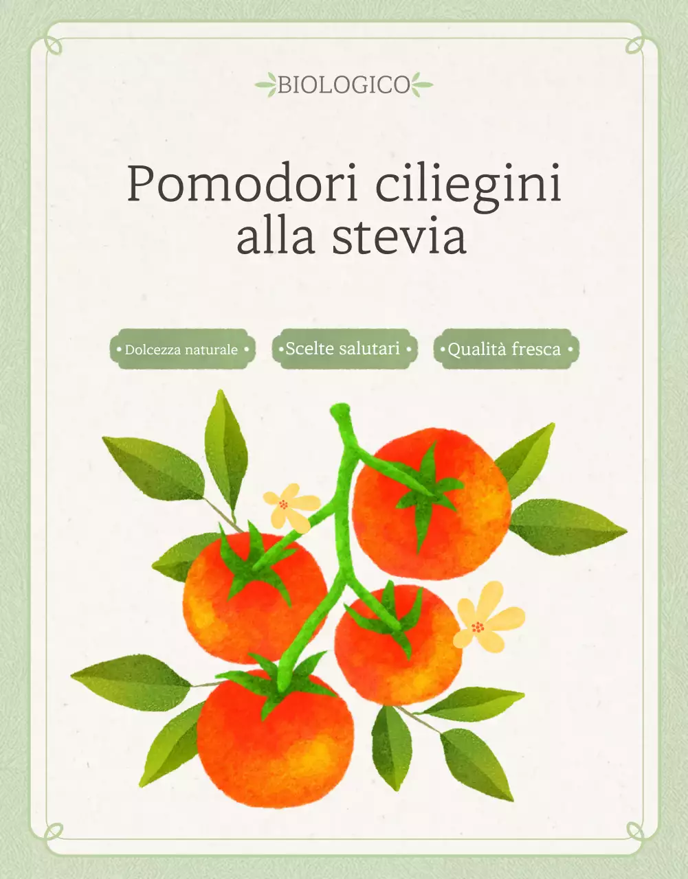Promozione della vendita di pomodori ciliegini semplici in Ivory e Lotus