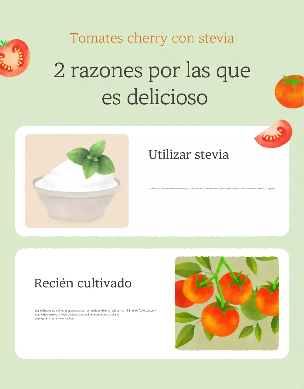 Promoción de la venta de tomates cherry simples en Ivory y Lotus
