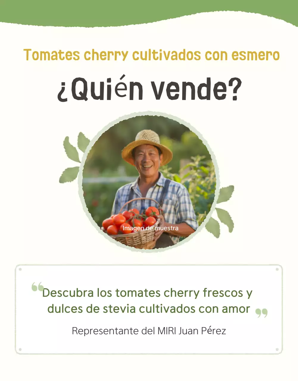 Promoción de la venta de tomates cherry de las variedades Ivory y Lotus beautiful