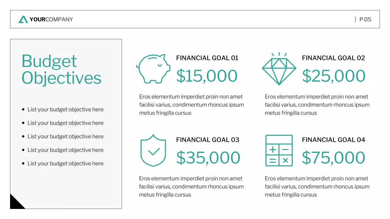 Teal Modern Financial Planning Strategy Presentation