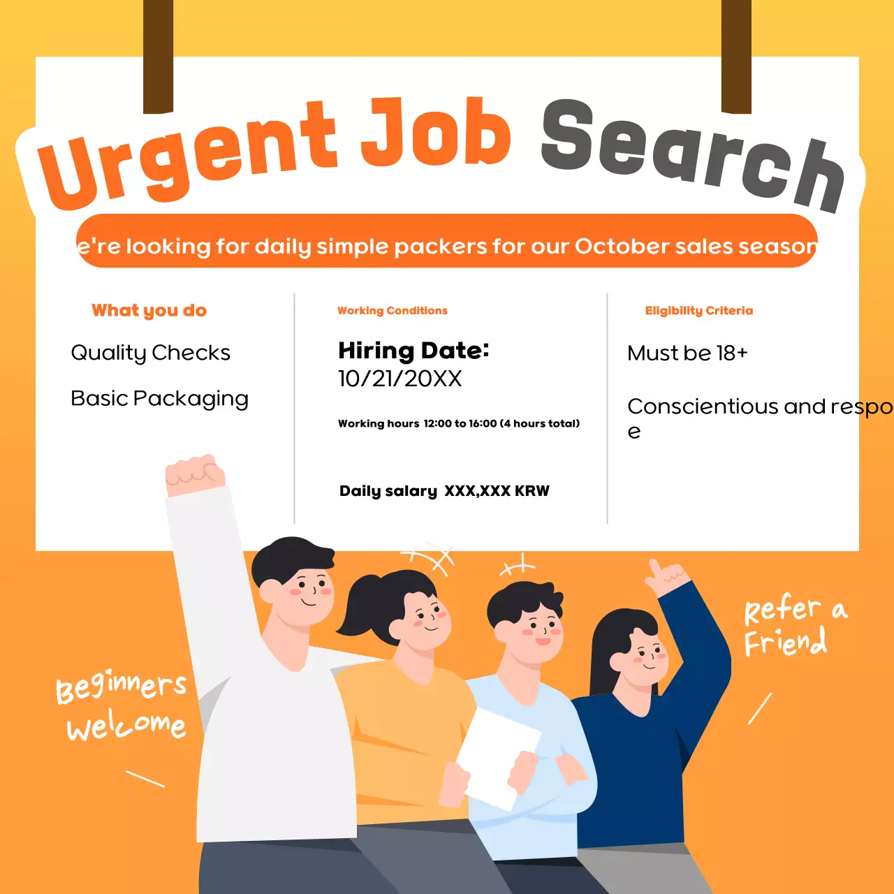 Pekerjaan Paruh Waktu Sederhana Oranye