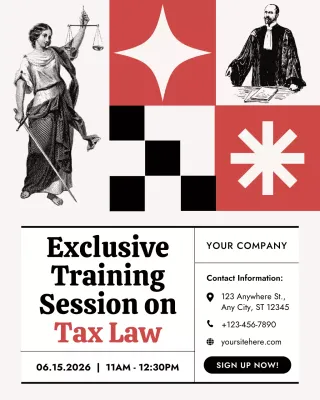 Red Modern Tax and Law Training Session Invitation Instagram Post