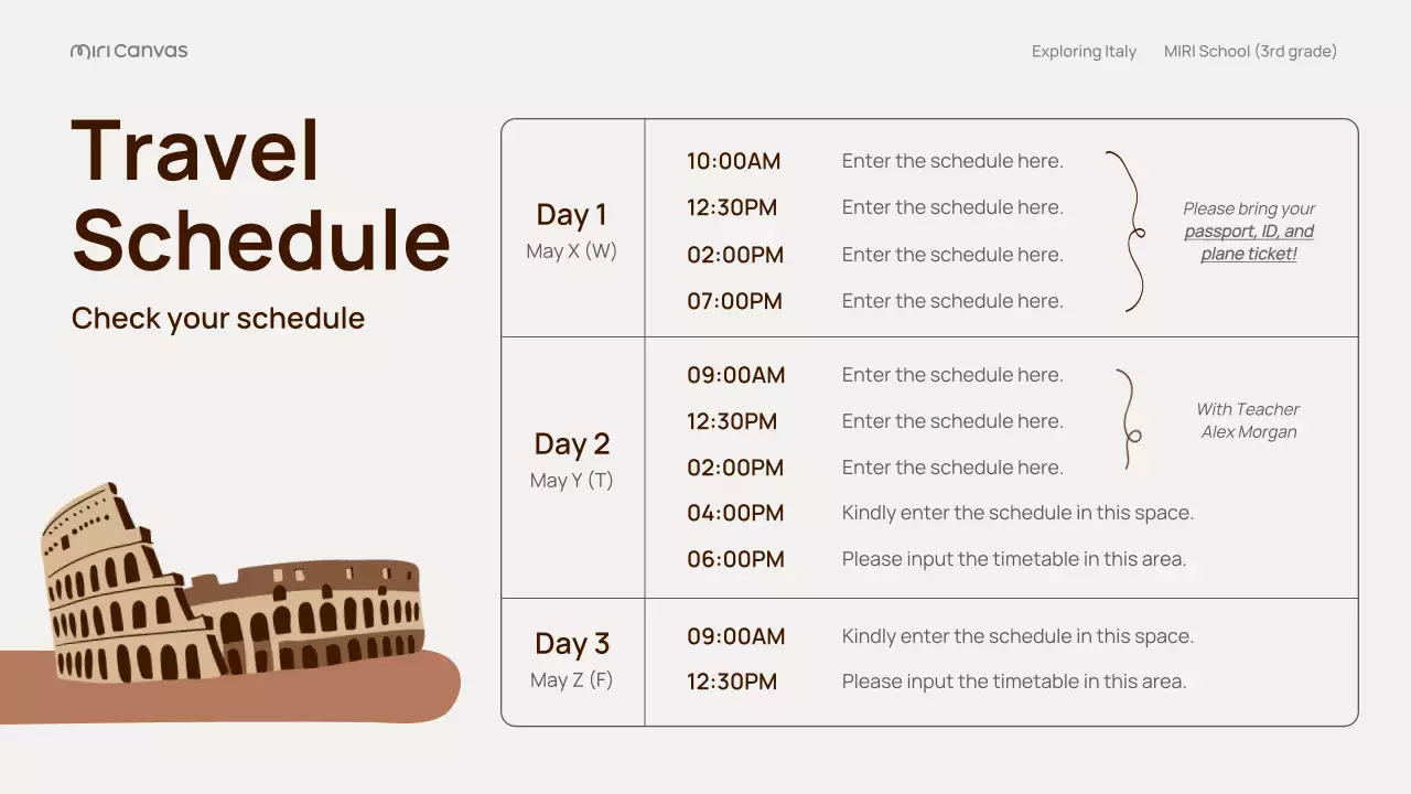 Presentasi Panduan Perjalanan Italia Klasik Beige