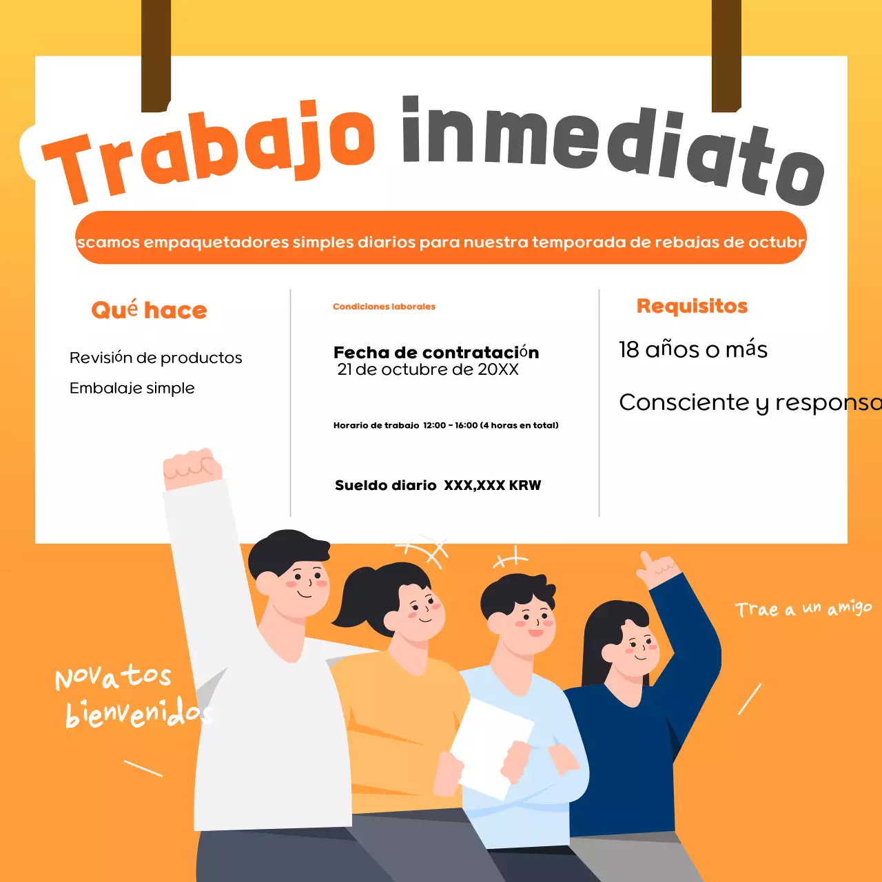 Orange Simple Trabajos a tiempo parcial