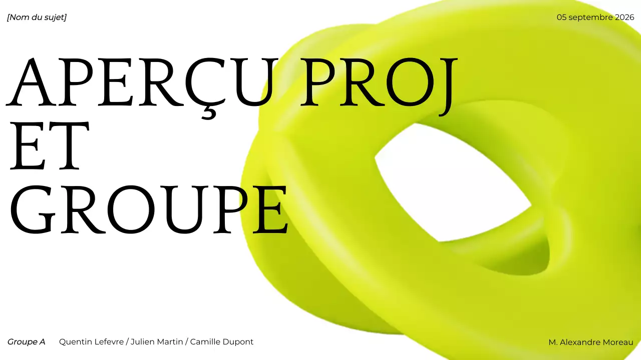 présentation d'un projet vert moderne