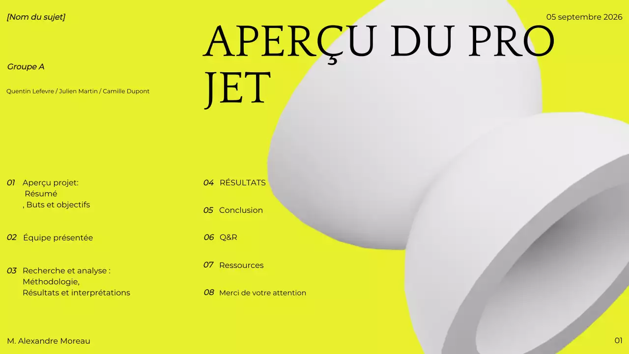 présentation d'un projet vert moderne