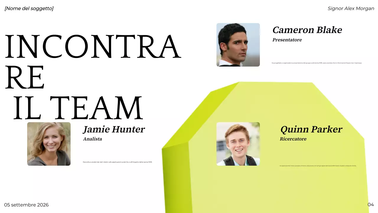 presentazione del progetto green modern