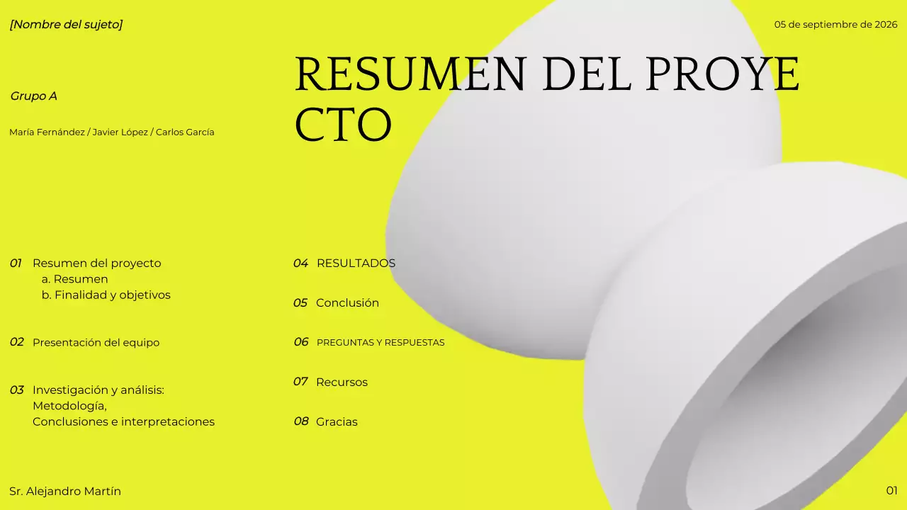 presentación del proyecto green modern