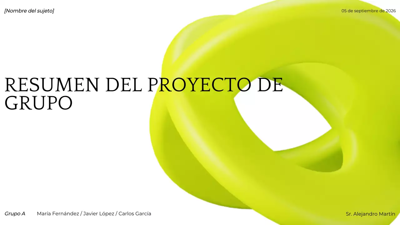 presentación del proyecto green modern