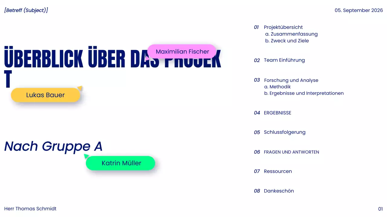 blue modern Projektpräsentation