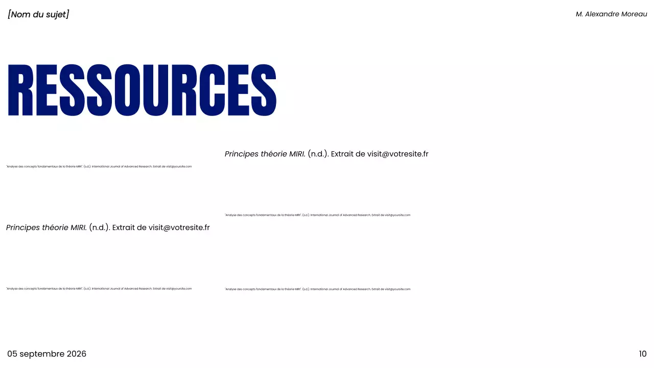 présentation d'un projet moderne bleu