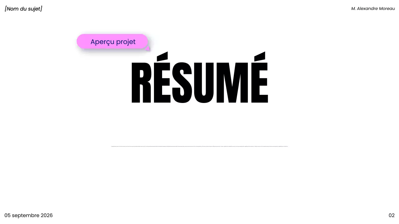 présentation d'un projet moderne bleu