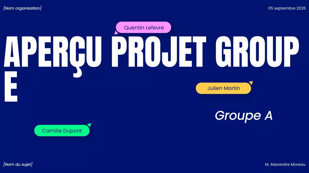 présentation d'un projet moderne bleu