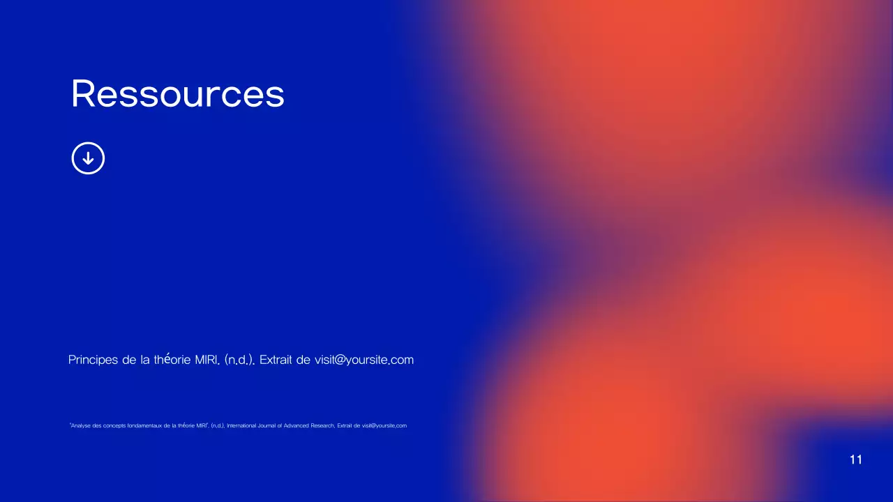 Présentation du projet de recherche sur les dégradés de bleu et d'orange