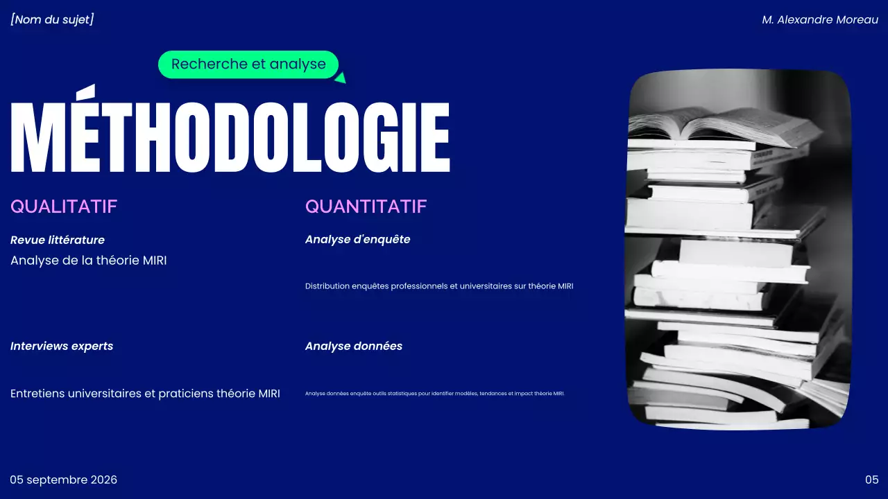 présentation d'un projet moderne bleu