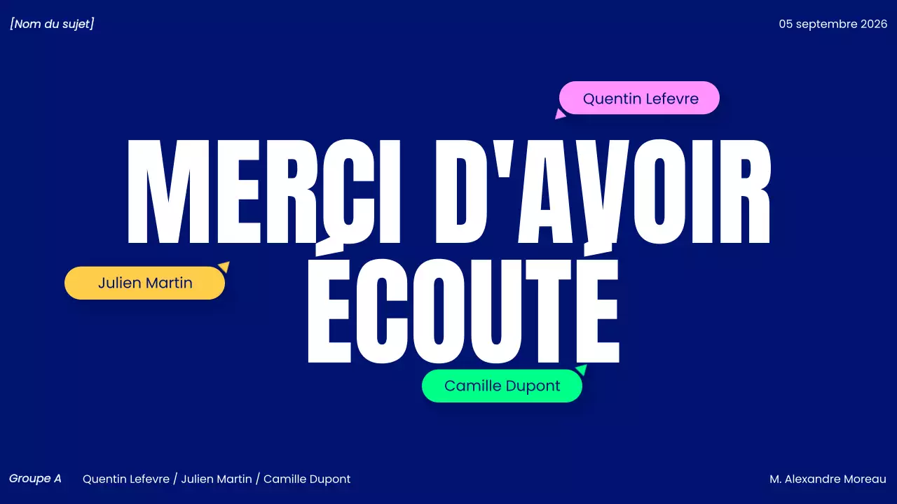 présentation d'un projet moderne bleu