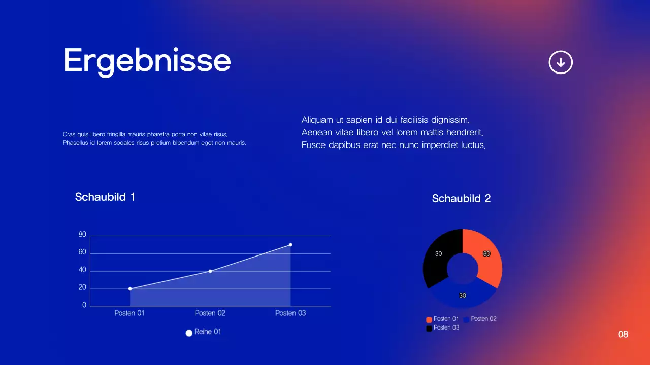 Präsentation des Forschungsprojekts "Blauer und oranger Farbverlauf