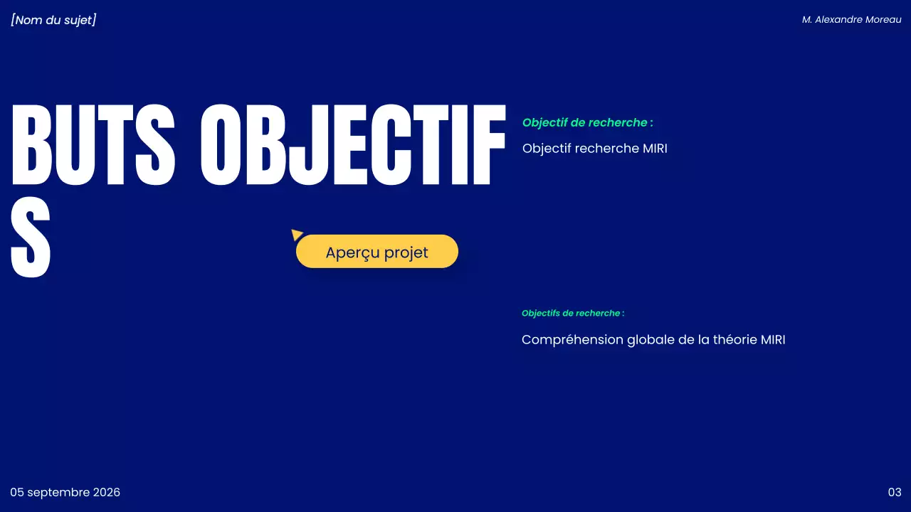 présentation d'un projet moderne bleu