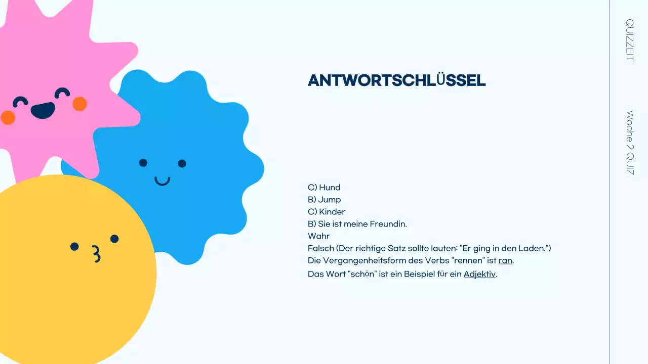 Bunte, spielerische Quiz-Zeit